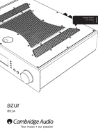 Cambridge Audio Azur 851A - Owners manual